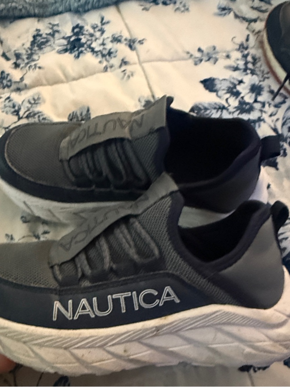 Nautica boys navy and White Slip-On Sneakers